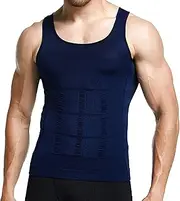 [newhsy] Mens Slimming Vest Body Shaper Compression Vest Tummy Control Shapewear Underwear Skin Friendly Tank Top for Men, blue, M