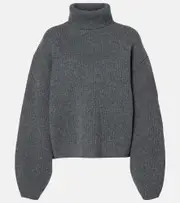 [Toteme] Toteme Ribbed-knit wool-blend turtleneck sweater AU 4 grey