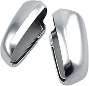 Compatible For Audi A4 B6 B7 A6 C6 Car Rearview Mirror Cover Side Wing Mirror Protect Frame Covers Trim Silver Matte Chrome Shell Cover