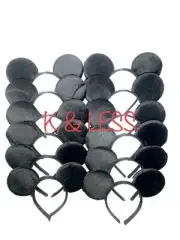 Mickey Mouse Ears Headbands 12 PCS Plush All Black Party Favors Birthday Costume