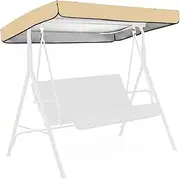 Swing Canopy Replacement Cover, 2 or 3 Seater Porch Swing Seat Canopy Cover Waterproof Windproof Anti-UV Garden Hammock Top Cover for Outdoor Patio