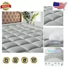 Innovative Deep Pocket Mattress Protector - Full Size Cooling Pad, Light Grey