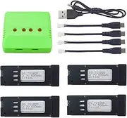 4PCS 3.7V 500mAh Lithium Battery with 4 in 1 Charger for E58 S168 JY019 Folding Quadcopter Parts Aerial Photography RC Drone Battery