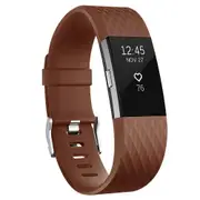 4PCS Soft Silicone Watch Band forFitbit Charge 2 / 3 / 4 Replaceable Bracelet Wrist Strap Wristband - Dark Brown L