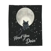 Howl You Doin' Velveteen Plush Blanket - Cozy Pet Blanket, Dog Lover Gift,