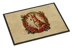 Basenji Christmas Flowers Doormat Front Door Mat Indoor Outdoor Rugs for Entrywa