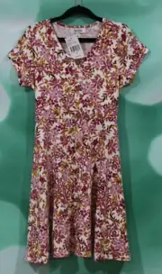 Speechless Girls Size 10 Floral Pull Over Short Sleeve Dress
