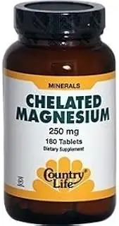 COUNTRY LIFE VITAMINS CHELATED MAGNESIUM 250 MG, 180 TAB