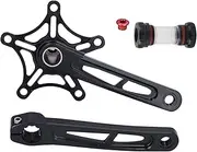 Cycle Crankset, Aluminum Alloy Integrated Crankset, Wear Resistant Hollow Crank Arm Set, Replacement Crank Arm Power Set for Cycling Accessories