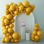 Mustard Yellow Balloons Birthday Decoration 73pcs 5/10/12/18 inch assorted Sizes Vintage Balloon Thanksgiving Decoration Fall Party Balloons (Mustard Yellow)