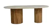 Cassius Double Pedestal Marble Top Coffee Table