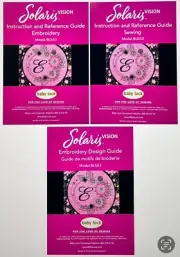 Baby Lock Solaris 3 BLSA3 Vision Sewing&Embroidery&Design-Guide Manual 3 Books