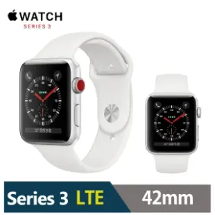 【Apple 蘋果】Apple Watch Series3(S3) LTE 42mm 鋁金屬錶殼搭配運動錶帶