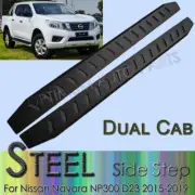 Black Steel Side Steps Running Board to suit Nissan Navara NP300 D23 2015-2024 (for: Nissan)