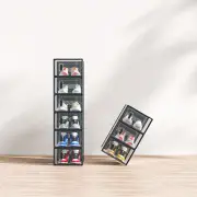 6 Pack Small Black Plastic Mesh Shoe Storage Box Modular Organizer 33x23x14cm