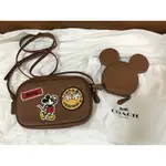 COACH X DISNEY 米奇聯名 雙層斜背包/米奇造型零錢包