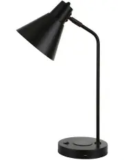 [Oriel Lighting] Targa Desk Lamp with USB and Wireless Charging Black