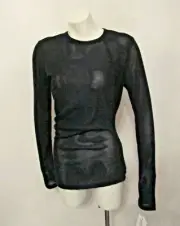 NWT from The OUTNET T Alexander Wang Black Mesh Asymmetric T-Shirt Blouse Top L