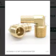 3/8 BARB X 1/2 NPT ELBOW ADAPTER # 32047