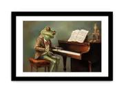 Frog Piano Framed print Art Poster