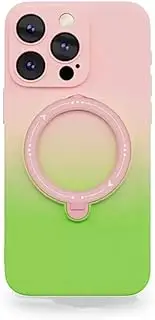 Gradient Color Soft Phone Case for iPhone 15 14 13 12 Pro Max 11 Plus Magenetic Stand Holder Bracket Cover,A,for iPhone 12