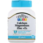 21st Century Calcium Magnesium Zinc + D3 90 Tablets