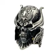 Tooth wolf armor skull Devil Hell lord Ring 925 sterling silver Hallowmas biker