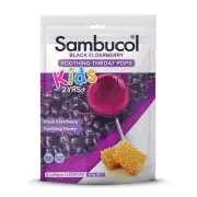 Sambucol - Soothing Throat Pops Black Elderberry Kids 2 Years + 8 Pack