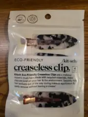 KITSCH Eco-Friendly Creaseless Clips 4pc Set - Black Terrazzo