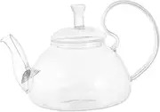 PRETYZOOM Premium Heat Resistant Glass Tea Kettle with Infuser Elegant Teapot for Home Office and Outdoor Brewing and Practical Glass Present for Tea Lovers