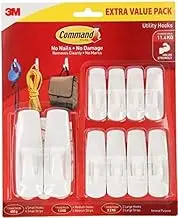 3M Command™ White Adhesive Mixed Hooks Value Pack - 10 Pack (4X Small, 4X Medium, 2X Large)