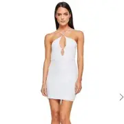 Revolve Nookie Supreme White Sequin Strappy NYE Mini Dress Size S NEW