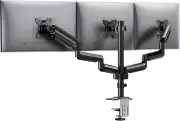 HUANUO Triple Monitor Mount for 13-27 Inch Computer Screens, 3 Monitor Desk Moun