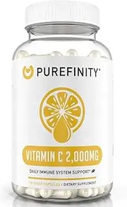 Vitamin C (2x) Double Strength 2000mg Immune Booster - Immune Support Vitamin C Supplement with High Absorption Ascorbic Acid Supports Immune System, Collagen Booster & Powerful Antioxidant.