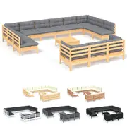 Garden Lounge Set Outdoor Sofa Furniture Wooden Patio Setting 14 Piece vidaXL