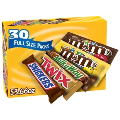 Mars Chocolate Candy Bars Variety Pack 30ct – Indulge in Full-Size Sweetness