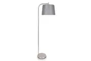 Sarantino Metal Task Floor Lamp Nickel Finish with Grey Fabric Shade