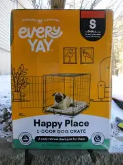 Every Yay Happy place 1 door dog crate 24” x 17" x 19" collapsible easy clean