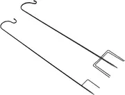 Kisangel 2pcs Iron Garden Hooks Outdoor Ground Stakes Courtyard Lantern Hangers Rust Metal Hooks for Garden Decorations