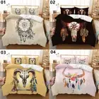 Single/Double/Queen/King Bed Quilt/Doona/Duvet Cover Floral Bull Skull Linen