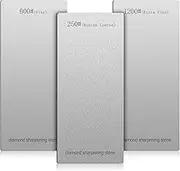 3 Pieces Diamond Sharpening Stone Diamond Knife Sharpener Plate Honing Whetstone for Kitchen Sharpening Dull, Blunt or Tired Edges (250/600/ 1200 Grit)