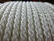 7mm x 115 ft. Superior diamond braid polyester rope hank.White.