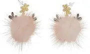 [outret] Reindeer Ear Stud Christmas Pom Pom Christmas Earrings Christmas Plush Earrings Christmas Hook Earrings Ear Studs: 1 Women Accessories Jewelry Women S Stud Earrings