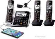 PANASONIC DECT Digital Cordless Phone Bluetooth Link-to-Mobile Key Finder Triple