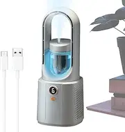 Desk Fan Bladeless - Bladeless Cooling Small Fan Desktop,Air Cooler Quiet Cool Gadgets 6 Speeds Humidifier for Office Travel Home Kitchen Apartment Camping Women Men