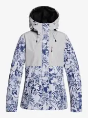 Roxy Womens Jetty 3N1 Snowboard Jacket Small Heather Grey Botanical Flowers New