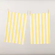 Cucina Stripe Tea Towel Twin Pack - White, 100% Cotton