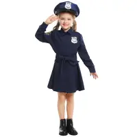 在飛比找蝦皮商城精選優惠-萬聖節兒童裝扮服裝 cosplay可愛警察制服 女童修身連體