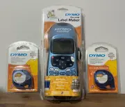 Dymo LetraTag LT-100H Label Maker Bundle + 3 Refills Iron-On & Paper Tapes (NEW)