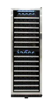 Vinotemp 155-Bottle Dual-Zone Wine Cooler Built in or Free standing